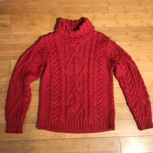 Inis Crafts Aran Irish Merino Wool Turtleneck